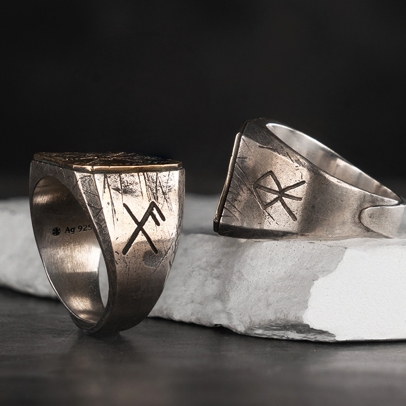 Bijoux Nordique Terre Des Vikings Bague Bague Viking Boussole
