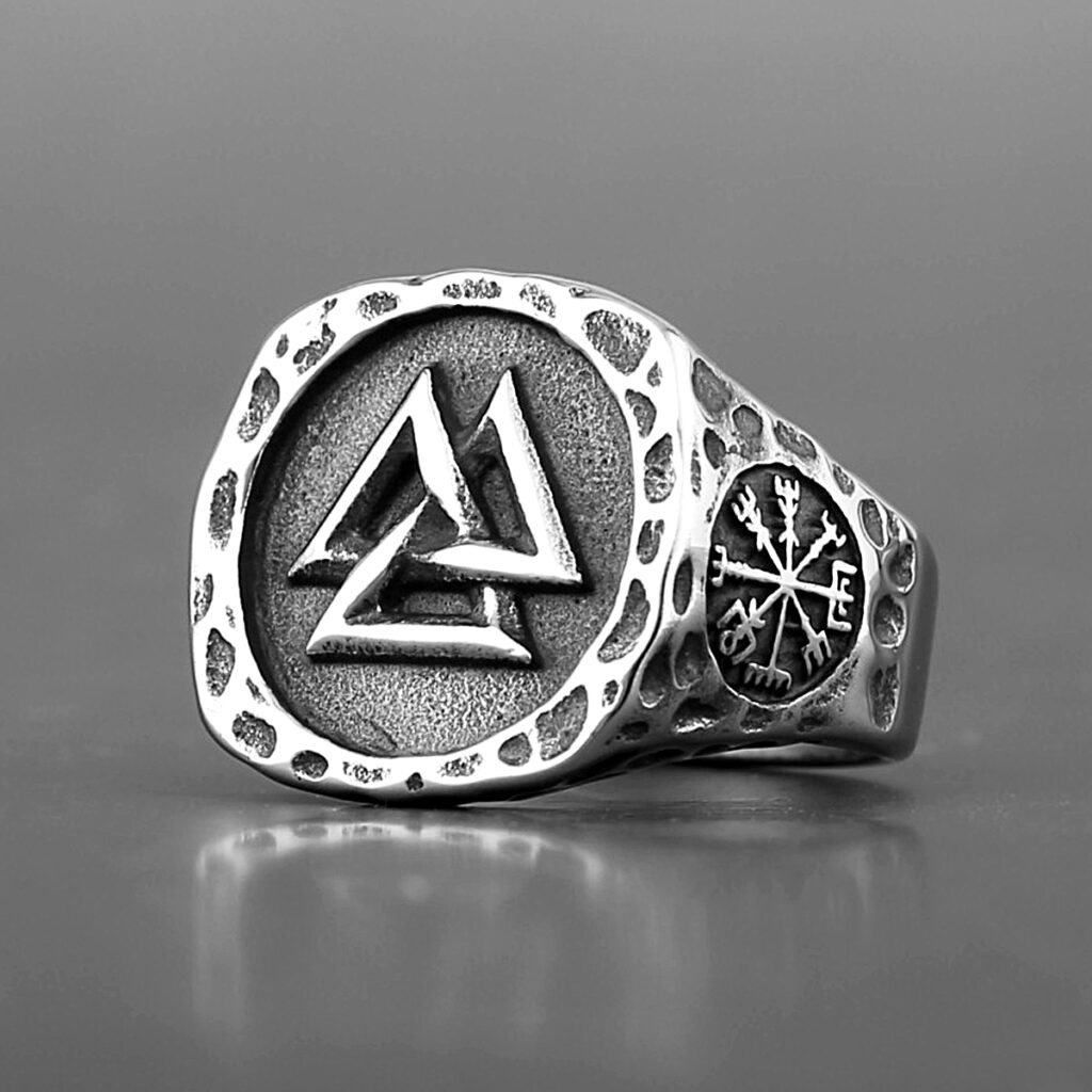 Bague Valknut en Acier Inoxydable Viking