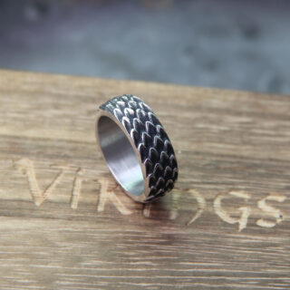 Bague viking peau de dragon