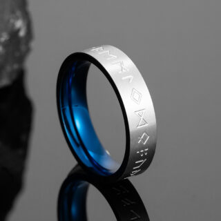 Bague viking rune bleu