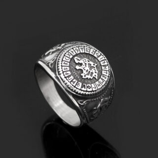 Bague viking tete de loup