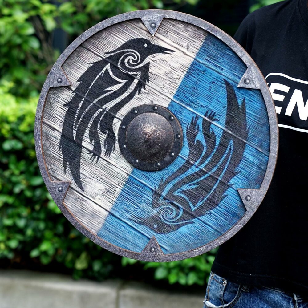 Bouclier Viking corbeaux