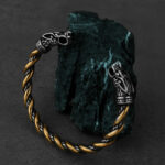 Bracelet Viking têtes de Fenrir mixte