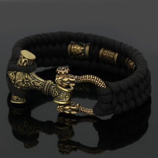 Bracelet viking Rune Mjolnir Scandinave