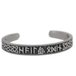 Bracelet viking argenté Valknut porteur de runes