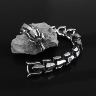 Bracelet viking serpent Jörmungand argenté