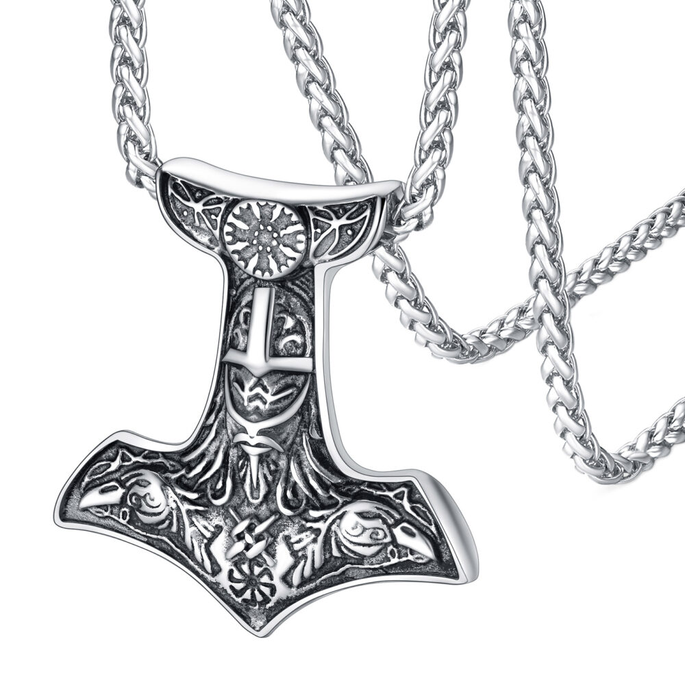 Collier Viking Ancre d'Odin argenté