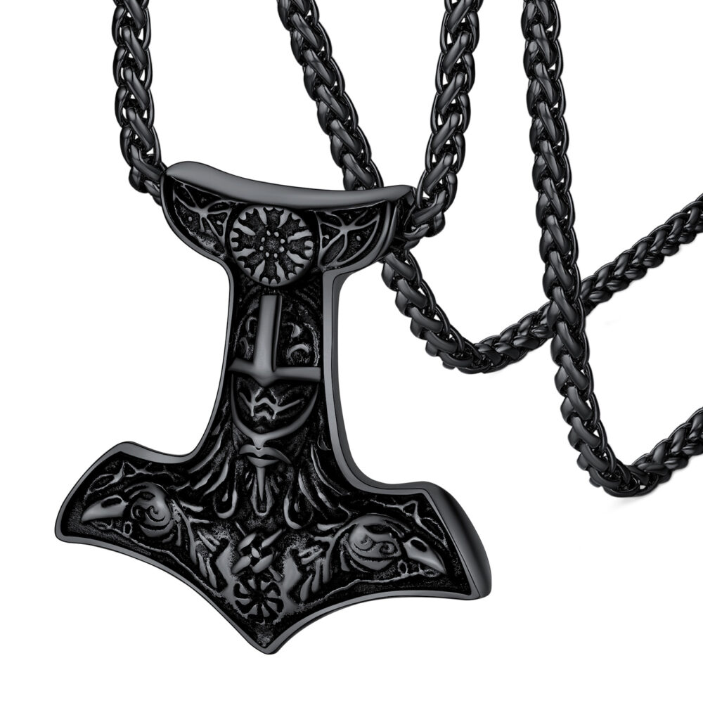 Collier Viking Ancre d'Odin noir