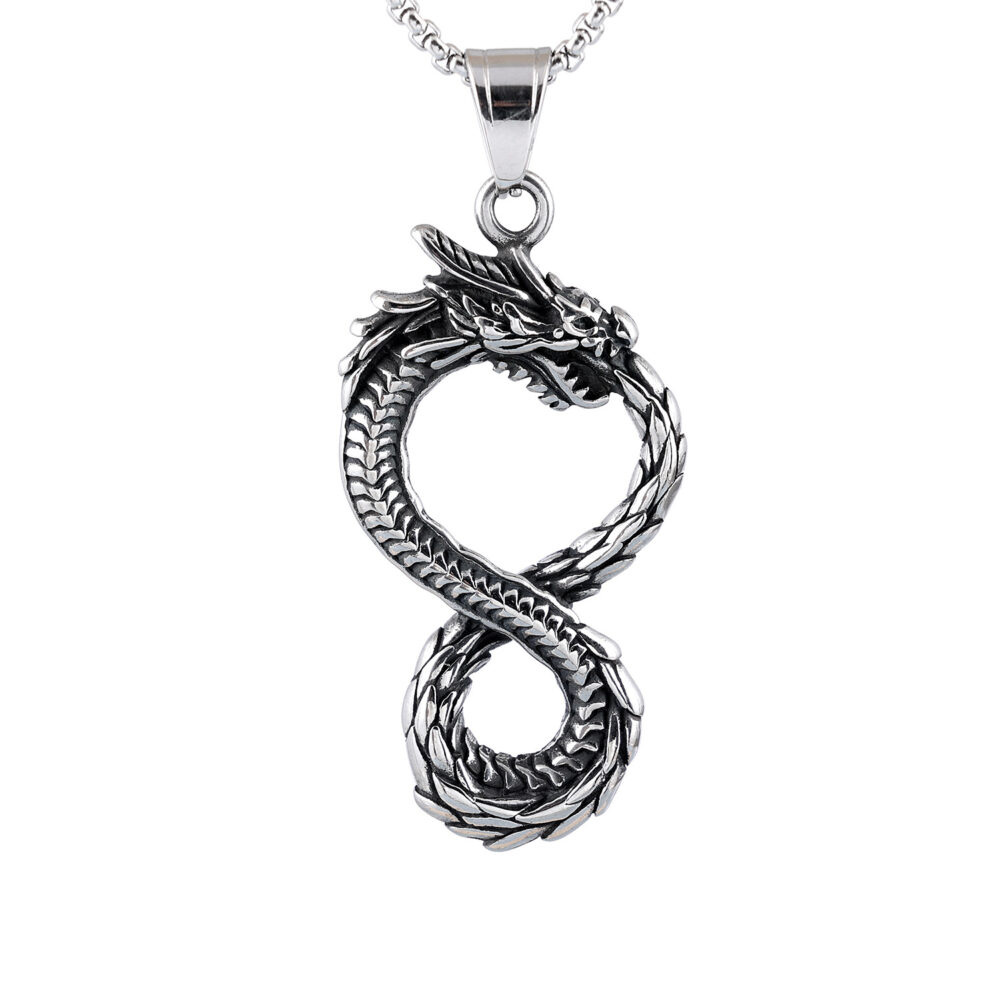 Collier du dragon argenté Ouroboros