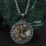 Collier viking Loup Géant Doré