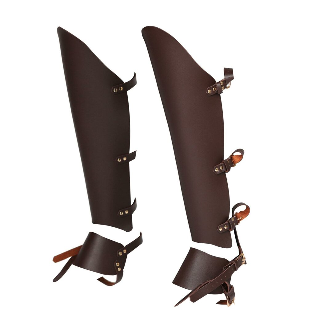 Déguisement viking Couvre bottes en cuir marron
