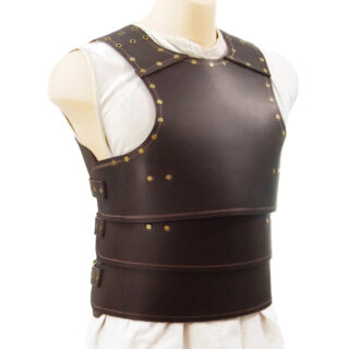 Déguisement viking Gilet en cuir marron