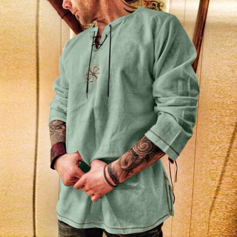 Déguisement viking à col en V vert