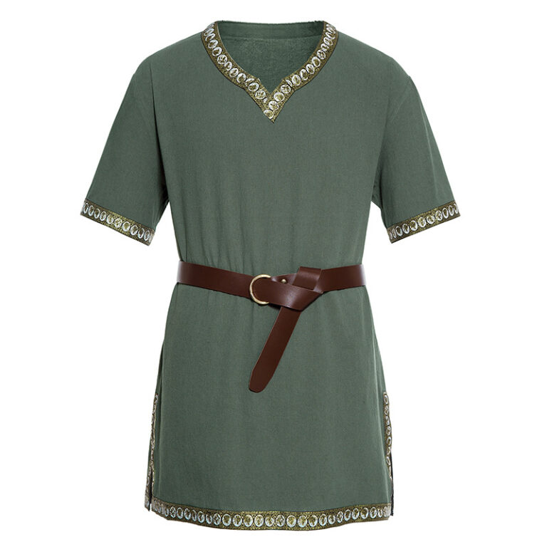 Déguisement Viking/Pirate Homme Renaissance - Tunique & Ceinture - Costume Médiéval Pour Cosplay & Halloween - 9