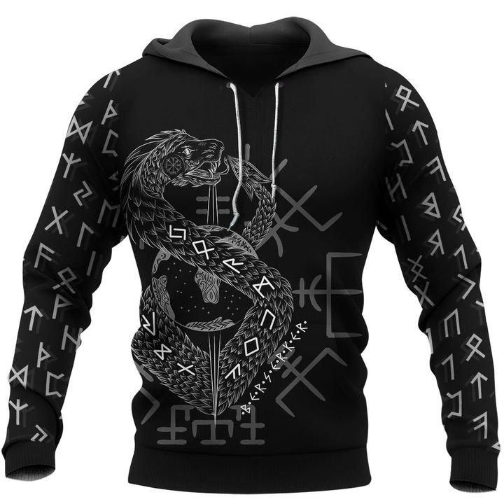 Hoodie viking Ouroboros et Vegvisir • Univers Viking