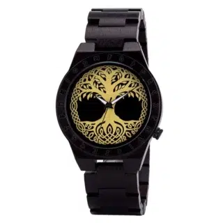 Montre en Bois foncé Yggdrasil