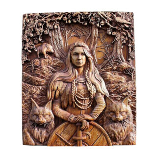Statuette Viking en bois Freyja