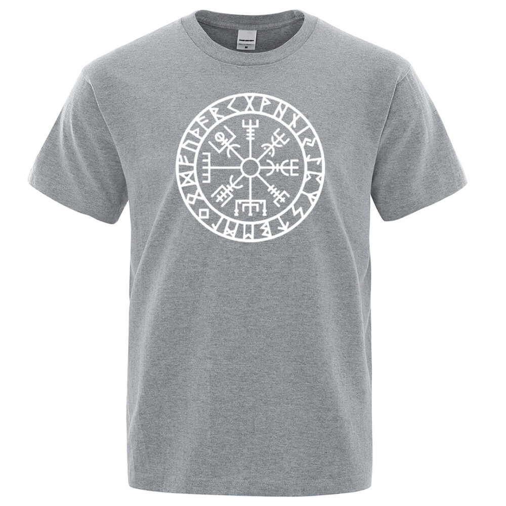 T shirt Viking Odin Runes Valhalla gris