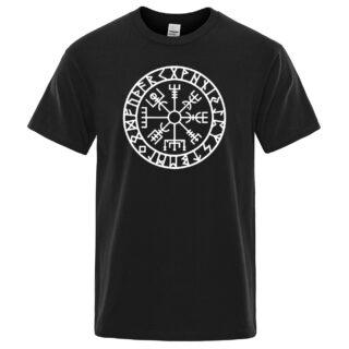 T shirt Viking Odin Runes Valhalla noir