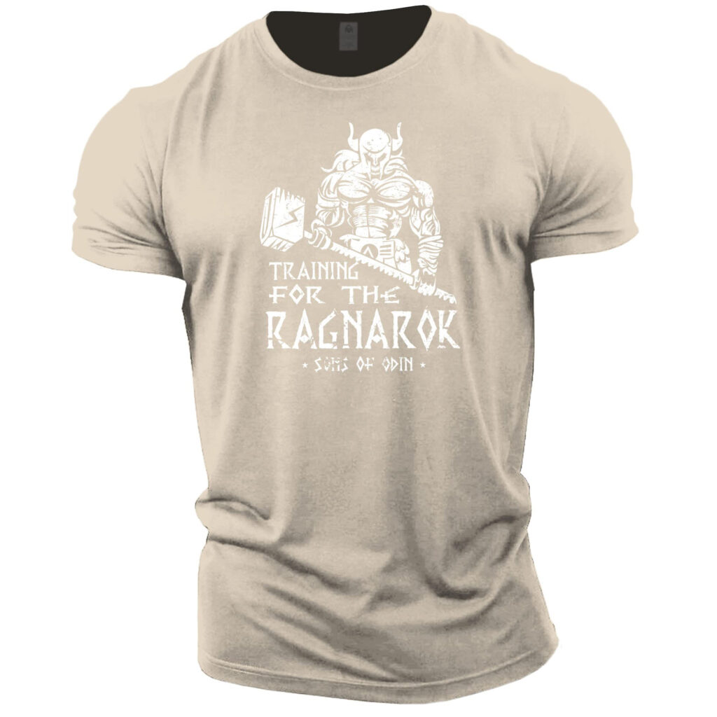 T shirt Viking training for ragnarok beige