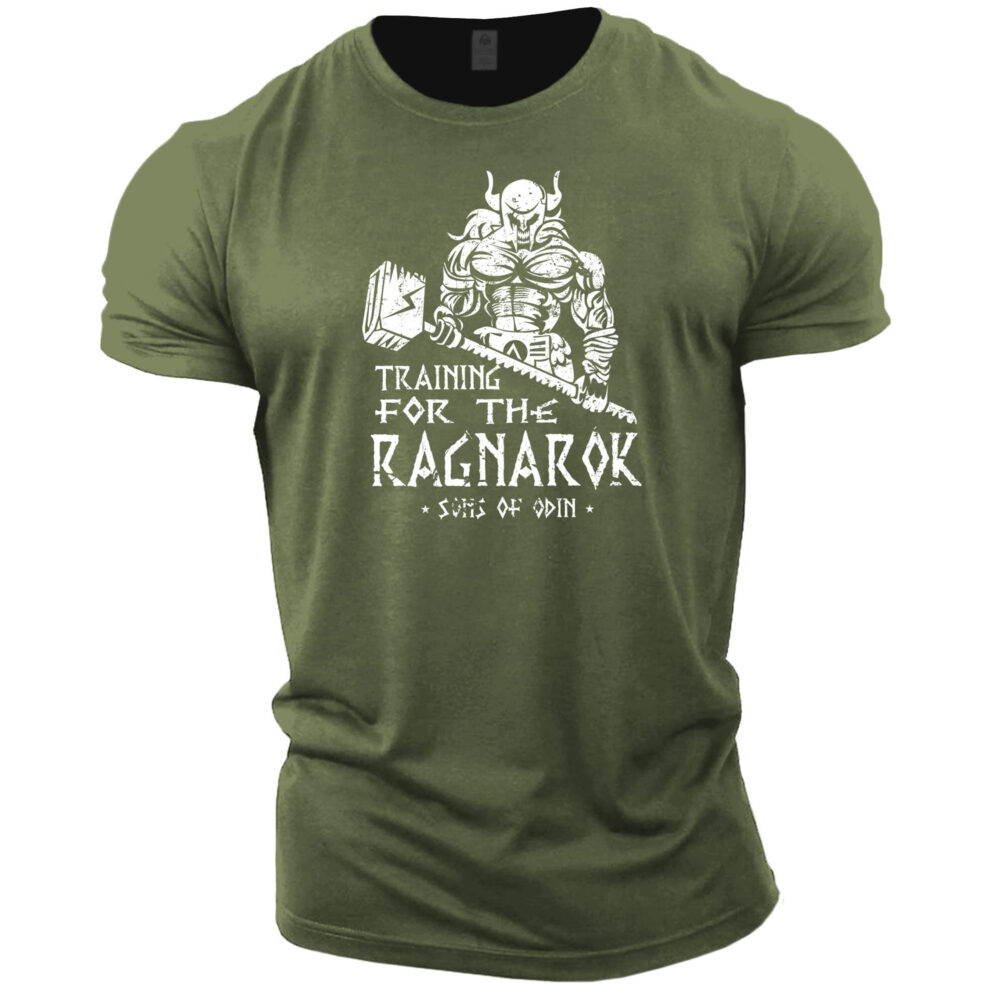 T shirt Viking training for ragnarok kaki