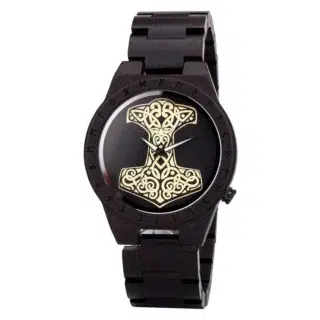 montre en bois mjolnir