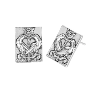 Boucles d'Oreilles Viking Corbeaux d'Odin Hugin & Munin Argentées