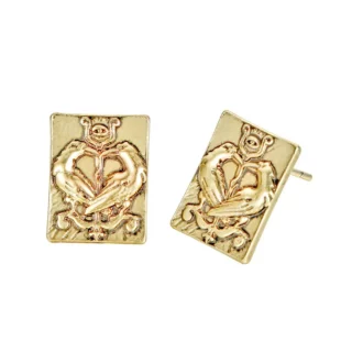 Boucles d'Oreilles Viking Corbeaux d'Odin Hugin & Munin Dorées