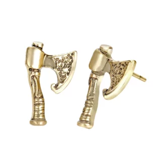 Boucles d'Oreilles Viking Haches Dorées