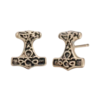 Boucles d'Oreilles Viking Mjöllnir Dorées