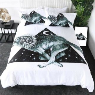 HOUSSE DE COUETTE LOUP MOTIFS CRISTALLISÉS