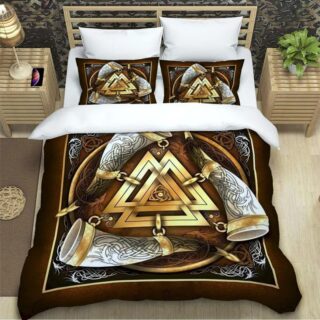 Housse de couette viking valknut corne