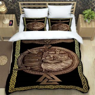 Housse de couette viking valknut guerrier