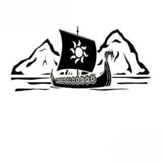 Stickers Drakkar Viking Noir et Blanc