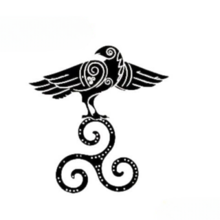 Stickers Oiseau Runes Noir et Blanc