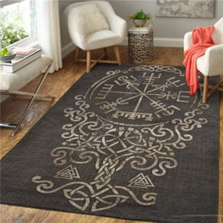 Tapis Boussole Scandinave Noir et Gris