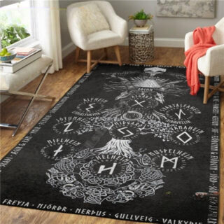 Tapis Dieux Vikings Noir et Blanc