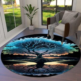 Tapis viking rond arbre de vie cocher de soleil