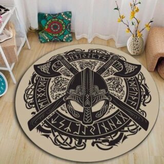 Tapis viking rond guerrier