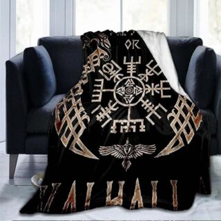 Plaid viking valhala runes bronze